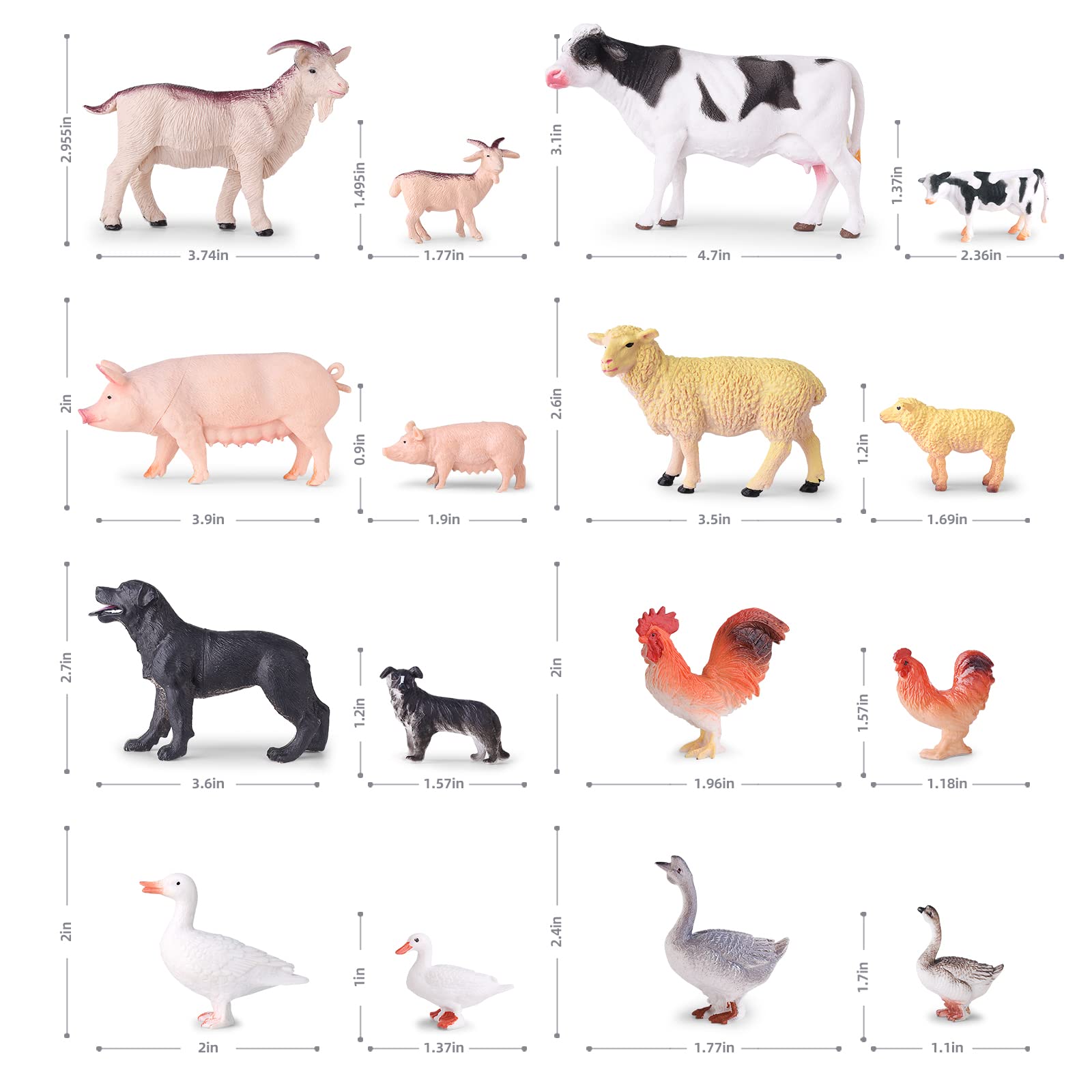 EnAuRoL 35 PCS Farm Animals Toys for Toddlers 3 Years Old Boys and Girls Realistic Animal Figures Playsets Toys for Kids 3~8 Christmas Birthday Gift