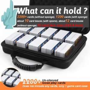 1200-2200 Card Game Case for Cards Against Humanity Game,Collectible Trading Card Storage Holder Compatible for Pokemon Cards, Sports Card and Baseball Cards,Playing Card Travel Carrying Case Fit All