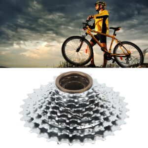 Alomejor 7 Speed Cassette,13T to 28T Freewheel Bike Freehub Freewheel Silver Steel Bike Rotating Flywheel for Mountain Bikes