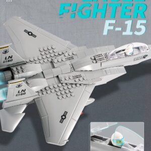 dOvOb Military F-15 Eagle Fighter Jet Building Blocks Set, Army Plane Toys as Gift for Kids or Adult (270 Pieces)