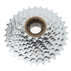 alomejor 7 speed cassette,13t to 28t freewheel bike freehub freewheel silver steel bike rotating flywheel for mountain bikes