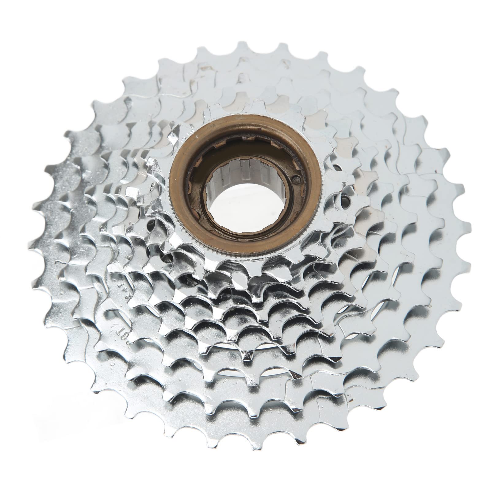 Alomejor 7 Speed Cassette,13T to 28T Freewheel Bike Freehub Freewheel Silver Steel Bike Rotating Flywheel for Mountain Bikes