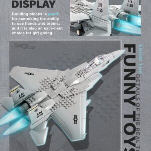 dOvOb Military F-15 Eagle Fighter Jet Building Blocks Set, Army Plane Toys as Gift for Kids or Adult (270 Pieces)