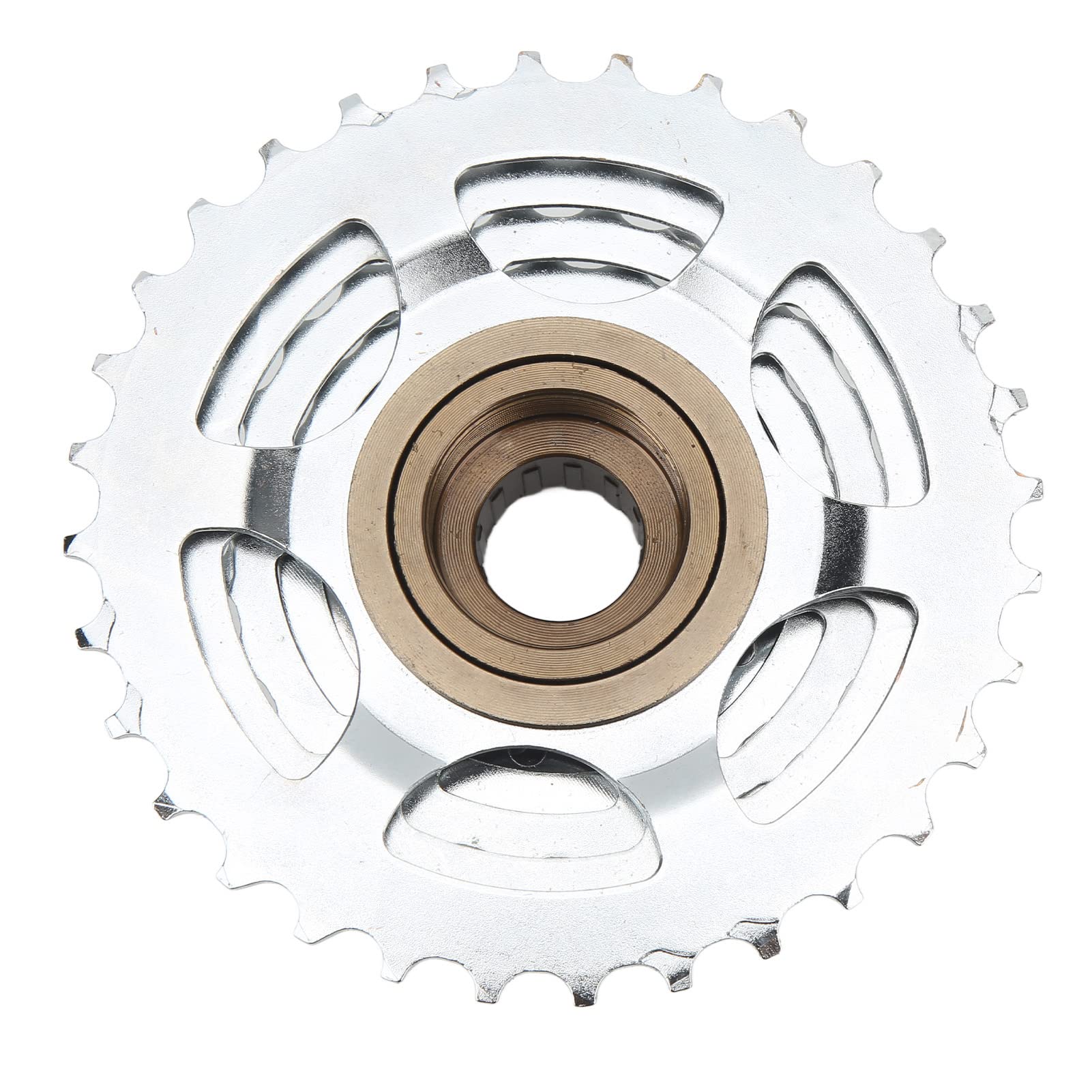 Alomejor 7 Speed Cassette,13T to 28T Freewheel Bike Freehub Freewheel Silver Steel Bike Rotating Flywheel for Mountain Bikes