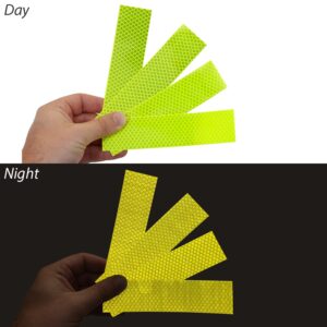 SmartSign 1.2 x 6 inch Yellow Green Reflective Strips - Pack of 4, Premium 3M Diamond Grade Reflective Stickers for Night Safety/Backpacks/Bicycles/Vehicles, Hi-Tack Adhesive, Made in USA