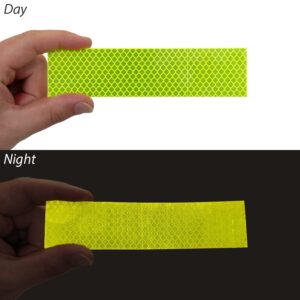 SmartSign 1.2 x 6 inch Yellow Green Reflective Strips - Pack of 4, Premium 3M Diamond Grade Reflective Stickers for Night Safety/Backpacks/Bicycles/Vehicles, Hi-Tack Adhesive, Made in USA