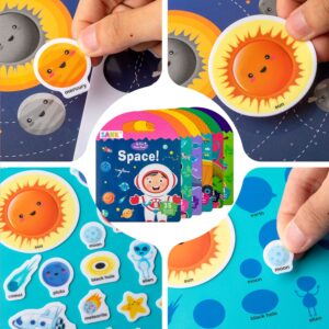 Sank Portable Jelly Quiet Book, Toddler Busy Book, 6 Themes Preschool Learning Activities Quiet Book, Preschool Activity Learning Books for Babies/Toddlers Ages 3-6