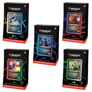 magic: the gathering starter commander deck bundle – includes all 5 decks,multicoloured