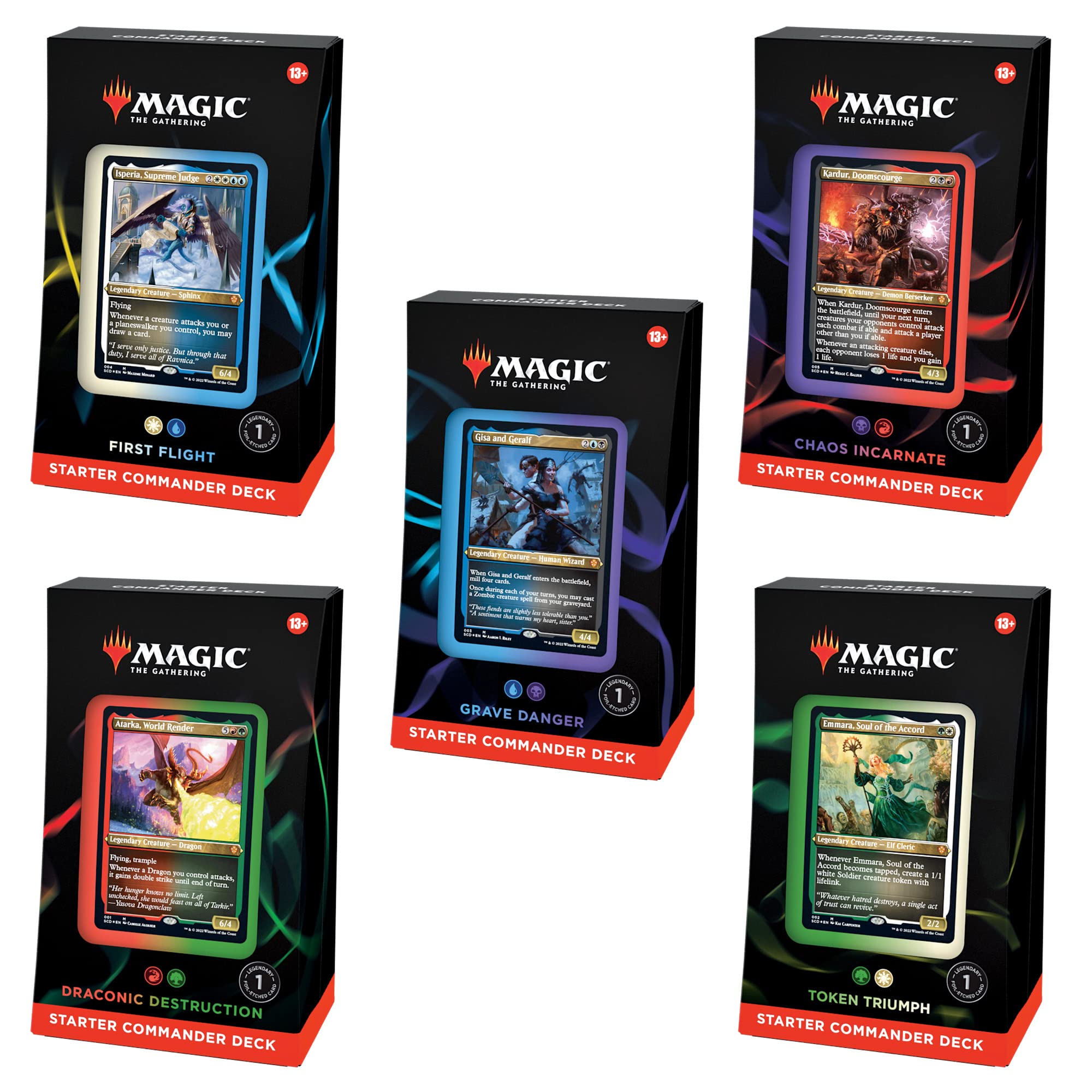 Magic: The Gathering Starter Commander Deck Bundle – Includes all 5 Decks,Multicoloured