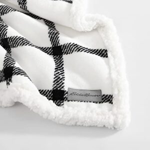 Eddie Bauer- King Blanket, Ultra Soft & Cozy Plush Home Décor, All Season Bedding (Bunkhouse Plaid White, King)