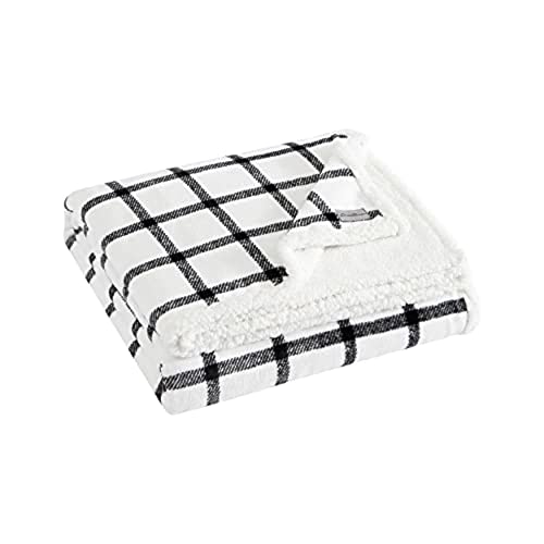 Eddie Bauer- King Blanket, Ultra Soft & Cozy Plush Home Décor, All Season Bedding (Bunkhouse Plaid White, King)