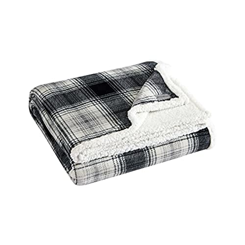 Eddie Bauer- King Blanket, Ultra Soft & Cozy Plush Home Décor, All Season Bedding (Vail Plaid Grey, King)