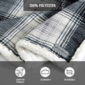 Eddie Bauer- King Blanket, Ultra Soft & Cozy Plush Home Décor, All Season Bedding (Vail Plaid Grey, King)