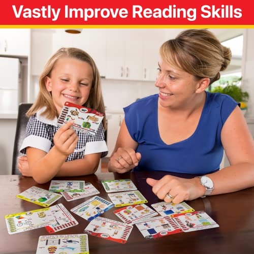 Phonics Flash Cards - Learn to Read in 20 Phonic Stages - Digraphs CVC Blends Long Vowel Sounds - Phonics Games for Kids Ages 4-8 Kindergarten First Second Grade Homeschool Educational