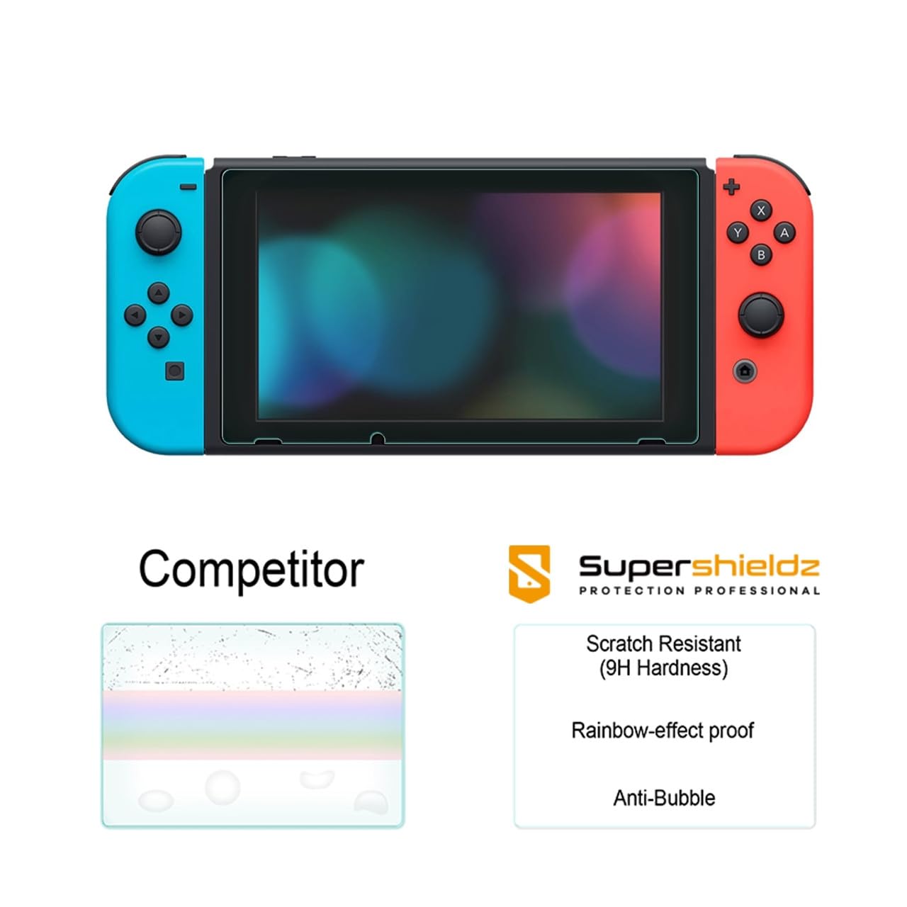 Supershieldz (2 Pack) Designed for Nintendo Switch Tempered Glass Screen Protector, 0.32mm, Anti Scratch, Bubble Free