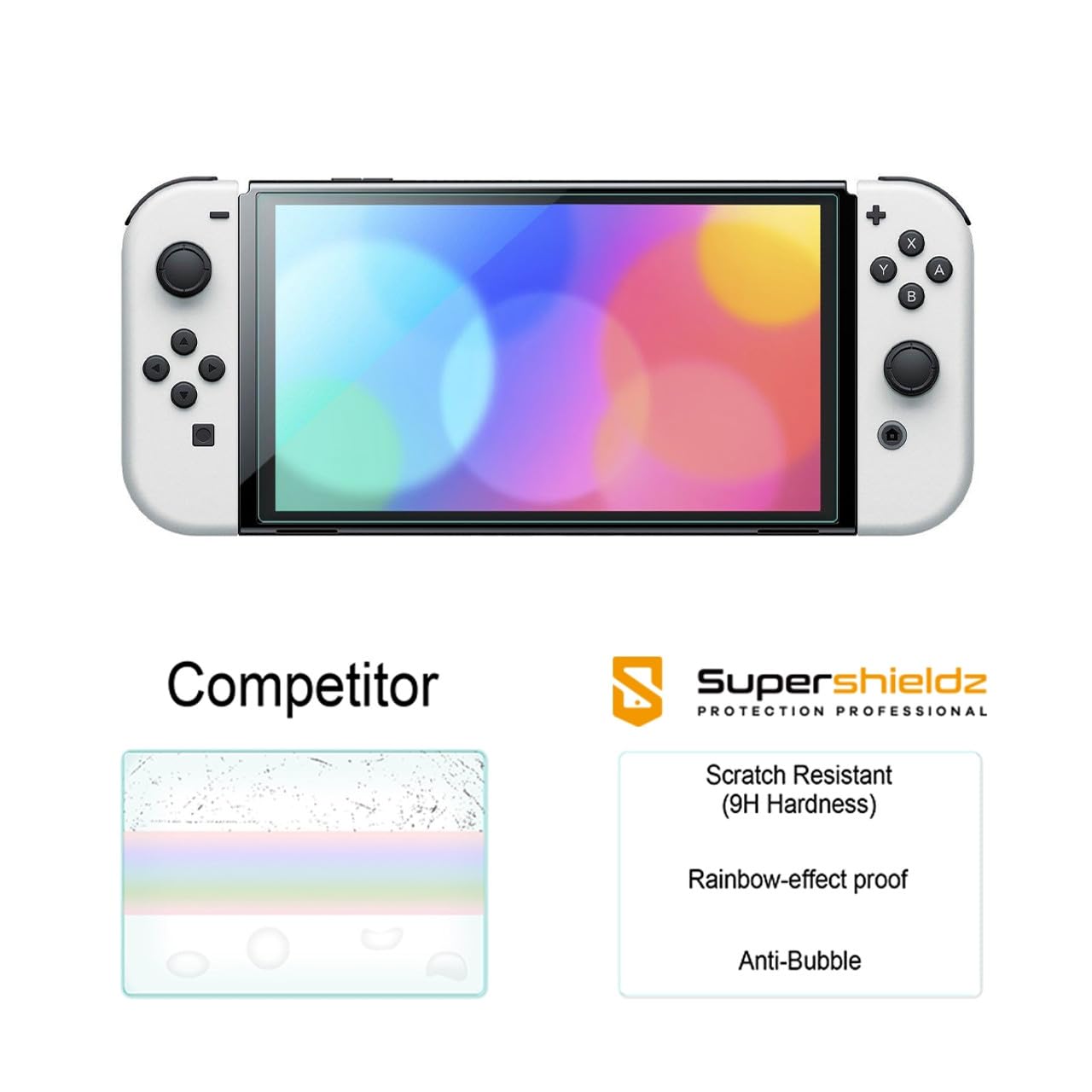 Supershieldz (2 Pack) Designed for Nintendo Switch OLED (2021) Tempered Glass Screen Protector, 0.32mm, Anti Scratch, Bubble Free