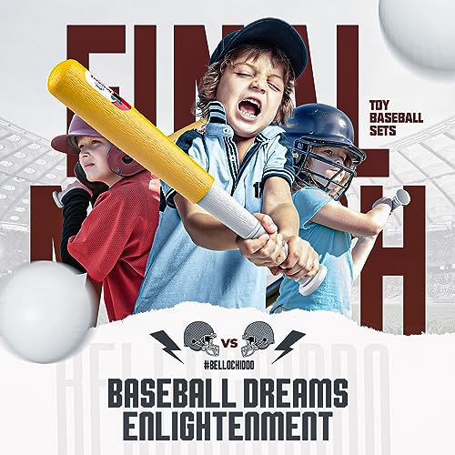 BELLOCHIDDO Tball set for toddlers 3-5 - Toddler T-Ball Sets Include Retractable Batting Bat & Baseball Bases and 6 Balls, Indoor & Outdoor Sport Toys | Gifts for Ages 3 4 5 6 Year Old Boys and Girls