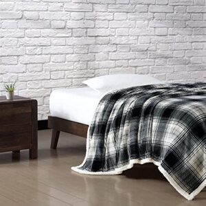 Eddie Bauer- King Blanket, Ultra Soft & Cozy Plush Home Décor, All Season Bedding (Vail Plaid Grey, King)