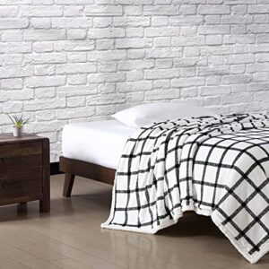 Eddie Bauer- King Blanket, Ultra Soft & Cozy Plush Home Décor, All Season Bedding (Bunkhouse Plaid White, King)