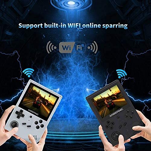 Cawevon RG351V Handheld Game Console, 3.5 Inch IPS Screen Portable Game Console 2521 Gaming, Plug and Play Video Game Supports Double TF Extend 256GB (White 64G)