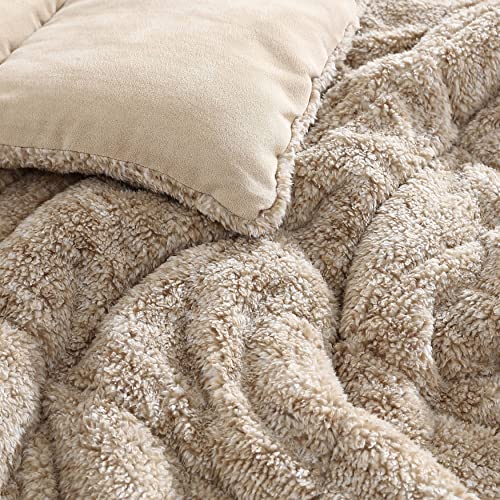 Eddie Bauer - King Comforter Set, Reversible Sherpa Bedding with Matching Shams, Cozy & Warm Home Decor (Sherwood Brown, King)