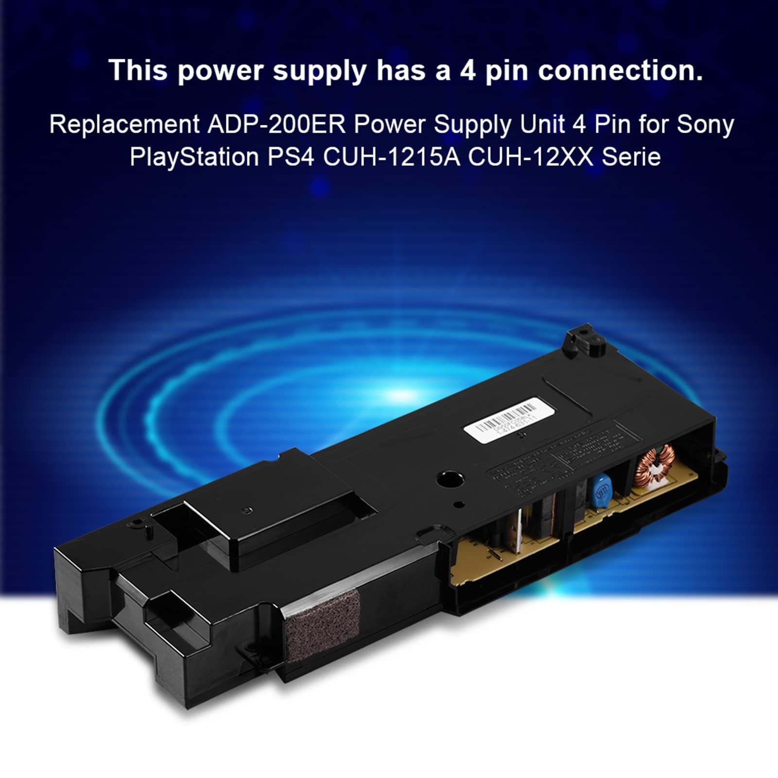 Cuifati Power Supply 200ER Replacement for PS4 1200 Series, Original Power Supply Adapter 4 Pin Power Supply Unit 200ER for 4