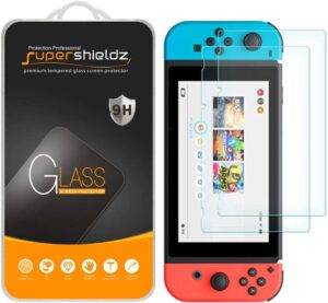 supershieldz (2 pack) designed for nintendo switch tempered glass screen protector, 0.32mm, anti scratch, bubble free