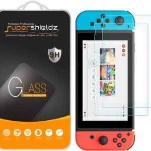 Supershieldz (2 Pack) Designed for Nintendo Switch Tempered Glass Screen Protector, 0.32mm, Anti Scratch, Bubble Free