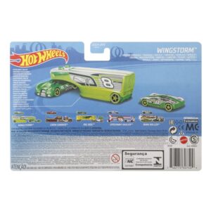 Hot Wheels Wingstorm Vehicle - Semi-Truck with Car ~ Detachable Trailer