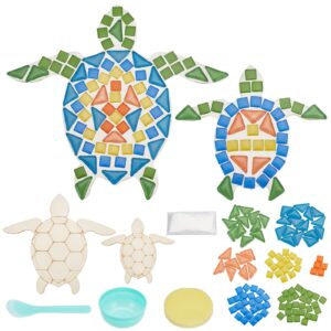 webeedy 2 set diy turtle mosaic kit mosaic sea turtle mosaic wall art turtle diy craft kit for adults patio yard pool and garden decor crafts for fun home activities