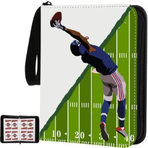 football card binder with sleeves, 400 pocket football card holder for trading cards sports cards folder football collector album 3-ring binder book storage case for boys and girls kids gift