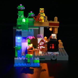 BrickBling Light Kit Compatible with Lego Minecraft The Skeleton Dungeon 21189, Minecraft Dungeon LED Lighting Compatible with Lego 21189 (No Model, Only Lights)