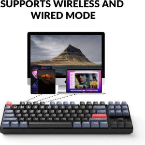 Keychron K8 Pro QMK/VIA Wireless Mechanical Keyboard, Hot-Swappable TKL Custom Programmable Macro Wired Keyboard with Gateron G Pro Brown Switch, White Backlit, PBT Keycaps for Mac Windows Linux