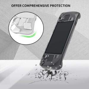 Protective Case for Steam Deck Case Cover Clear with Small Stand, PC Hard Clear Case for Steam Deck Game Console, Shock-Absorption Anti-Scratch Design Compatible with Steam Desk Accessories