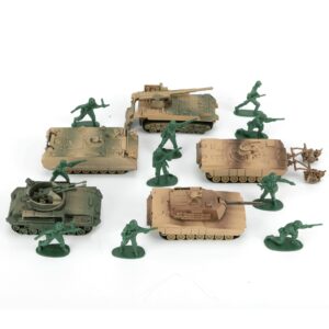 Gresdent WW2 Army Tank and Army Men Toys Playset,2 US M1A2 Tank Models and 10 Toy Soldiers for Kids Boys