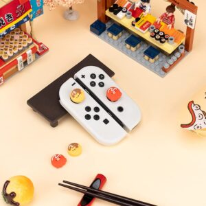 GeekShare Cute Thumb Grip Caps Compatible with Nintendo Switch/OLED/Switch Lite,Soft Silicone Joystick Rocker Cover,4PCS- Takoyaki