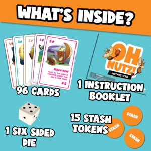 Rookie Mage Games Oh Nutz! - Fast-Paced Family Card Game - Family Game Night Has Gone Nutz! - Easy to Learn, Fun for Adults and Kids - Ideal for 3-5 Players Ages 7 and Up