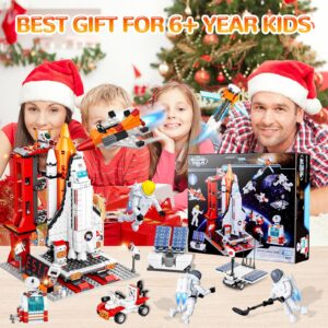 OKKIDY Space Exploration Shuttle Toys, City Aerospace Building Sets Toys for 6 7 8 9 10 11 12 Years Old Kids, 12-in-1 STEM Projects Rocket Building Toy Kit for Kids Boys Girls Aged 6+ (855Pcs)