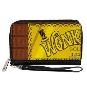 buckle-down movies wallet, zip around, willy wonka and the chocolate factory golden ticket wonka bar, vegan leather