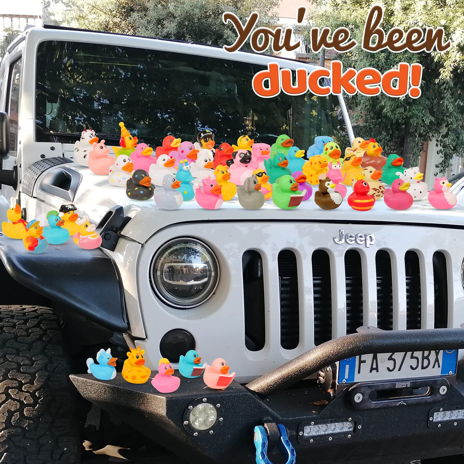 50 Pack Rubber Ducks for Jeep Duck: Assorted Rubber Duck Duckies in Bulk, 2.2inch Cute Mini Rubber Duck Toys in 50 Varieties for Kids Pool Activity,Baby Shower,Baby Bath Accessories