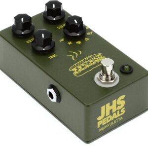 JHS Muffuletta 6-way Fuzz Pedal with 3 Patch Cables - Army Green