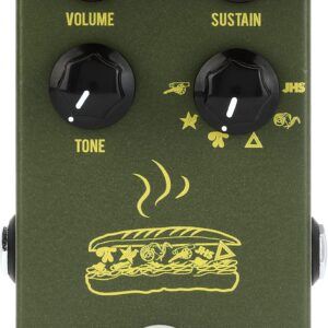 JHS Muffuletta 6-way Fuzz Pedal with 3 Patch Cables - Army Green