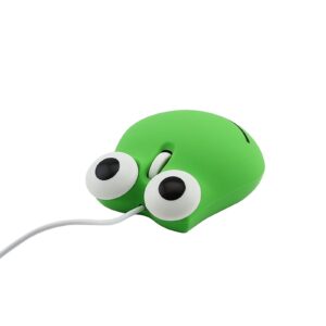 Sokelinn-six Wired Cute Mouse, USB Wired Mause for Kids with Lovely Cartoon Shaped, 1600PDI 3 Buttons Ergonomic Mini Mice for PC Laptop Desktop (Green Frog)