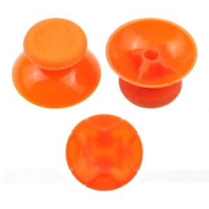 2pcs Analog Sticks Thumbsticks Joystick Cap Mushroom Grip Cover + Dpad D Pad Cross Buttons for Xbox 360 Controller (Orange)