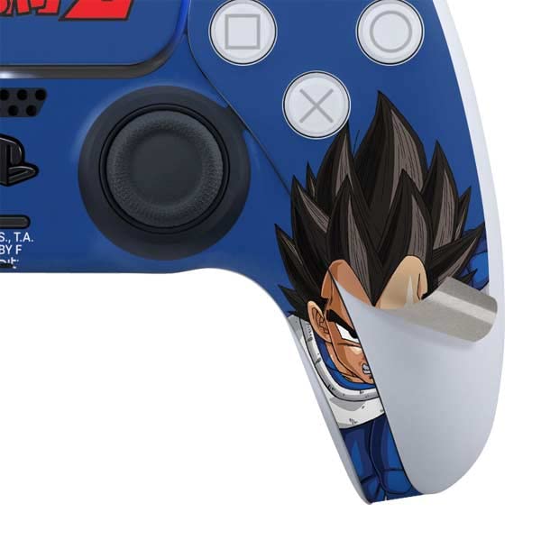 Skinit Decal Gaming Skin Compatible with PS5 and Compatible with PS5 Digital Edition DualSense Controller - Officially Licensed Dragon Ball Z Vegeta Saiyan Armor Design