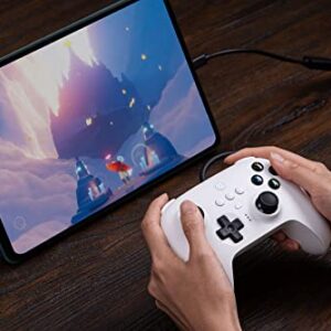 8Bitdo Ultimate Wired Controller, USB Wired Controller for PC Windows 10, Android, Steam Deck, Raspberry Pi and Switch (White)