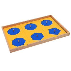 Gudong Baby Math Education Toys Montessori Geometric Cabinet Blue with Box Early Childhood Preschool Geometry Shape Teaching Aids