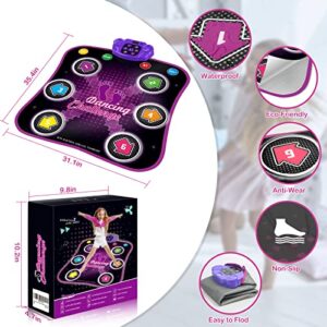 Light Up Dance Mat for Kids, Electronic Music Dance Pad with LED Lights & Wireless Bluetooth Built in Music, Birthday Gifts, Toys for Girl 4-8, 8-12 (Multicolor)