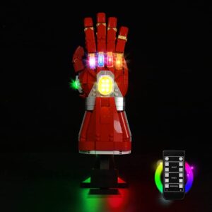 vonado led light kit for lego nano gauntlet 76223, remote control building lighting compatible with iron-man gauntlet bricks toy (no model), creative diy light kit