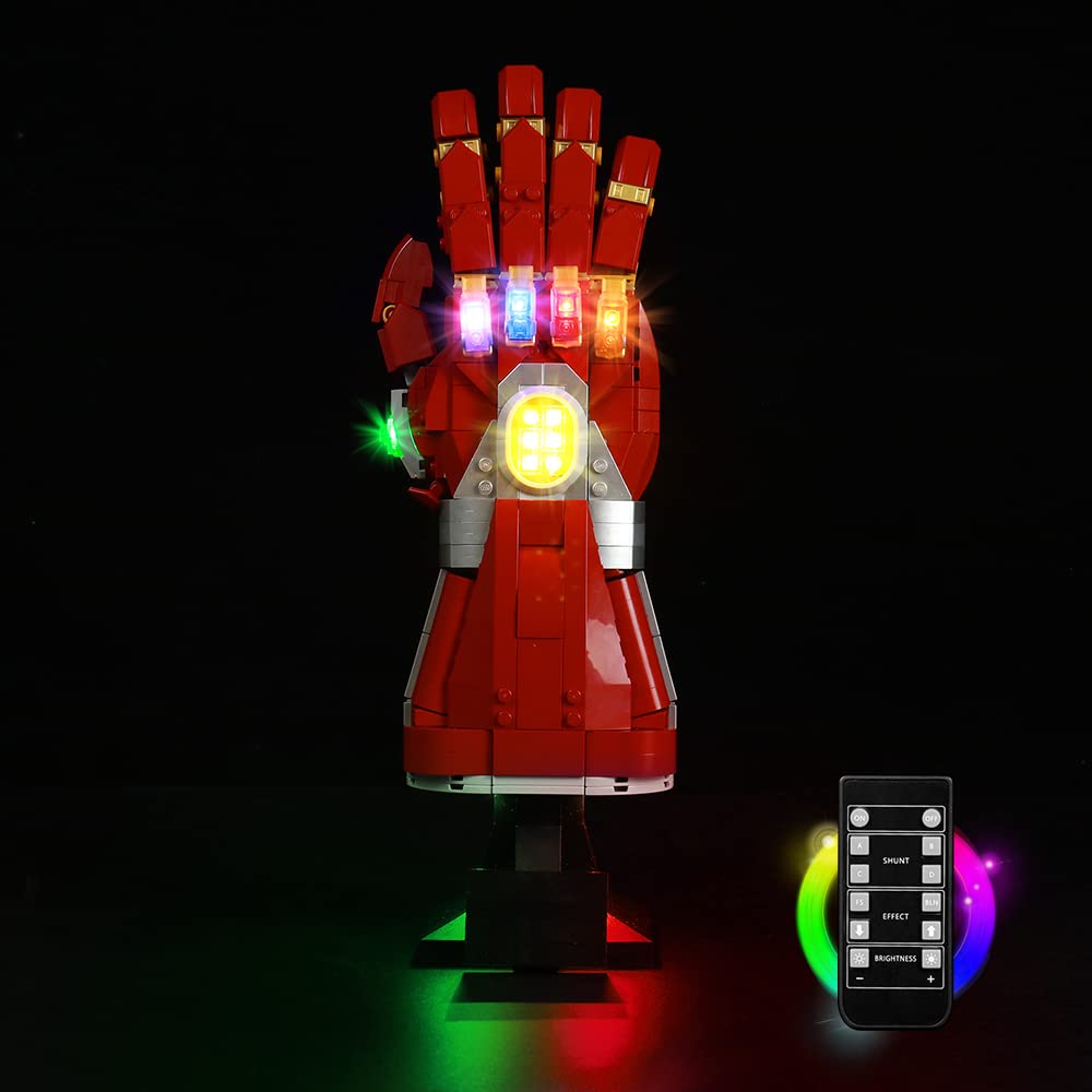 VONADO Led Light Kit for Lego Nano Gauntlet 76223, Remote Control Building Lighting Compatible with Iron-Man Gauntlet Bricks Toy (No Model), Creative DIY Light Kit